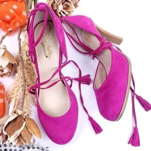 Seychelles Pink Plum Suede Heels Sz 6½